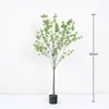 Planta Artificial Grande Nórdica de Interior Árbol Campanilla Japonesa Árbol Falso Planta en Maceta Decoración para Ventana de Casa de Huéspedes Planta Verde Falsa