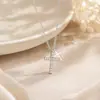 Collar Cruzado de Acero de Titanio de Diseño de Nicho de Lujo Ligero para Mujer, Cadena para Clavícula que No se Desvanece Joyería para el Cuello Código Secreto Transfronterizo
