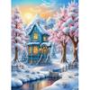Pintura de diamante 5D AB con diseño de piedra, mosaico de fantasía, flores, casa, castillo, paisaje, bordado, punto de cruz, mosaico, pintura decorativa