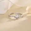 Anel de Zircônia Estrela Design de Nicho de Alto Padrão Anel Aberto de Estrela de Cinco Pontas com Diamante Único Anel de Dedo em Forma de Estrela com Diamante Brilhante Estilo Ins