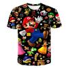 Camiseta de manga corta con estampado 3D de Mario, película coreana transfronteriza de AliExpress, informal, holgada, de cuello redondo y manga corta para niños.