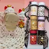 Colgante de oro puro 999 Usagi Kawaii, serie de bolso tipo cubo "Hazte Rico Rápido", con correa para colgar, presentado en transmisión en vivo de Douyin