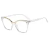 Gafas de Miopía Planas de Espejo Triangulares de Color Vintage Ojo de Gato 2024 Nuevas TR90 Anti-luz Azul Disponibles para Celebridades de Internet