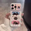 Adecuado para Apple 17promax Dibujos Animados Puntos Cuadros Conejo Gato KT Funda Dura Blanda para Teléfono iPhone Personalizada UV