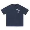 Site Independente da Amazon Roupa Masculina Camiseta Top Casual Esportivo Manga Caída Lavada e Desgastada Estampa de Palmeira Manga Curta