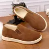 Zapatos de Algodón Old Beijing de Lana de Oveja para Hombre Invierno con Felpa Gruesa Impermeables Antideslizantes Cálidos Zapatos para Padre de Mediana Edad y Ancianos Zapatos de Suela Suave