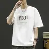 Camiseta de Verano Talla Grande para Hombre, Manga Corta, Nueva Moda Deportiva, Estampado Casual Versátil, Top Oversize, Camiseta de Media Manga