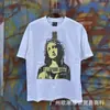 Camiseta de Manga Corta Estampada Saint Michael Cho Patrón Abstracto Equipo Calle Alta Holgada Versátil Verano