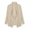 Abrigo de punto suave, cómodo y relajado de longitud media para otoño, ropa para mujer talla grande, cárdigan de punto holgado y favorecedor 88049