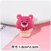Simulación dibujos animados lindo oso fresa lazo cámara lápiz pegamento en crema material diy funda de teléfono móvil resina coincidencia