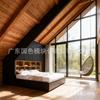 Casa Modular Prefabricada, Casa de Acero Ligero Antihielo y a Prueba de Humedad, B&B Cápsula Espacial Costera, Casa de Madera Triangular con Estructura de Acero