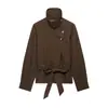 Ins atacado de roupas femininas estilo europeu e americano 2026 Outono Novo Jaqueta Curta Estilo Trench Coat de Botão Duplo Roupa Externa 5063714