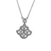 Collar clásico de abanico hueco con diamantes completos, chapado en platino, versátil, de lujo, falda pequeña de lujo, cadena para clavícula