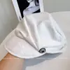 Sombrero Ecuestre Asimétrico con Pliegues y Hebilla de Corazón Estilo Japonés para Mujer, Boina Cálida Estilo Newsboy para Otoño e Invierno