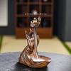 Quemadores de incienso de cerámica roja con forma de flor de cerámica roja, decoración Zen para el hogar, entrada interior, estudio, decoración de mesa de té