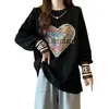 Camisa de Capa Interior de Terciopelo Engrosado para Mujer en Otoño e Invierno Nuevo Estilo Holgada con Efecto Adelgazante Forrada de Polar Cálida de Manga Larga Talla Grande para Mujer