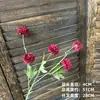 Decoração de flor artificial tom avermelhado em haste única, bola de flor para corredor de flor de seda, material para arranjo de flor de mesa para restaurante e casamentos ao ar livre