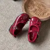 Zapatos de Princesa de Cuero con Lazo para Niñas 2026 Verano Nuevos Zapatos de Ballet Planos de Suela Suave Mocasines de Caña Baja para Niños