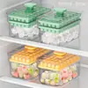 Molde para cubitos de hielo con tapa, caja de hielo para cubitos de hielo, grado alimenticio, modelo de cubito de hielo congelado, artefacto casero para congelar cubitos de hielo en el refrigerador