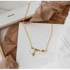 Collar de Acero de Titanio y Bambú Moderno y Único, Cadena Simple de Clavícula de Bambú Paso a Paso, Collar Elegante Dorado para Mujer