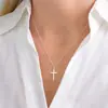 Popular Cadena para Clavícula Europea y Americana con Colgante de Cruz, Collar Ajustable de Acero Inoxidable, Joyería de Moda