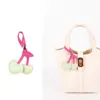 Colgante de Cuerda con Corazón Bicolor y Cereza Dopamina, Accesorio Fresco y Femenino, Regalo de Vacaciones y Cumpleaños, Llavero para Mochila