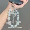 [Sonho de Borboleta Roxa] Corrente de Celular com Contas de Borboleta Roxa de Luxo Leve, Elegante de Indústria Pesada, Pingente de Bolsa Moderno e Versátil