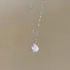 Collar de Concha con Lazo Rosa para Mujer, Adecuado para Vestidos, Diseño de Nicho de Lujo Ligero, Cadena para Clavícula, Nuevo Modelo 2026, Accesorio Exquisito
