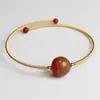 Pulsera de Hilo de Cobre Chapado en Oro de 14K Envuelto en Perlas Redondas Naturales de Amatista y Lapislázuli, Joyería de Mano Simple y Elegante, Accesorios Transfronterizos