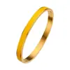Pulsera de Acero de Titanio con Esmalte para Mujer, Lujo Accesible, Baño de Oro de 18K de Gama Alta, Pulsera de Acero Inoxidable Europea y Americana para Mujer, No se Desvanece