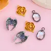 Accesorios de Joyería DIY de Aleación Transfronterizos con Alas de Ángel Incrustadas de Diamantes y Colgantes en Forma de Corazón para Collares, Pulseras y Aretes DIY