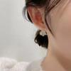 Aretes de árbol de Navidad de copo de nieve giratorio de circonita con aguja de plata S925, aretes de moda para chica dulce