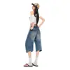 Jeans juveniles naranja # De moda retro lavados de pierna ancha para mujer, corte holgado, adelgazantes, únicos, elegantes, versátiles, pantalones cortos de dobladillo curvo
