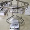 Estante de rejilla triangular de acero inoxidable 304 estante de almacenamiento para baño gancho grueso fino de doble capa estante de esquina para colgar