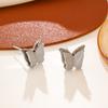 Pendientes de mariposa esmerilados para mujer, acero de titanio, oro de 18 quilates, estudiantes japoneses y coreanos, personalidad, combinan con todo, personas de moda, no se decoloran, sentido, productos simples