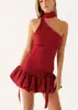 Vestido con volantes y escote halter sin espalda, ajustado a la cintura, estilo europeo y americano, nuevo para la primavera de 2026, superventas exclusivo transfronterizo ZA