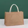 Sacolas Transfronteiriças Logo Personalizado Bolsas de Linho Sacolas de Lona Juta Sacolas de Presente Publicidade da Empresa Personalizadas