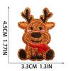 Pegatinas de tela bordadas con tema navideño, pegatinas de parche de manzana de dibujos animados, material de polvo brillante, ardilla pequeña, logotipo bordado de computadora, venta al por mayor