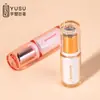 Tubo de Lipstick Simple con Textura de Cristal Redondo, Diseño de Boca Plana/Inclinada, Tubo de Lipstick Vacío con Cierre a Presión, Materiales de Empaque Cosmético al por Mayor