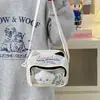 Bolsa de Dolor Transparente para Niña Linda Japonesa Bidimensional Gato Bolsa para Bebé Bolso Cruzado de Estudiante Bolso Pequeño Casual para Teléfono Móvil Femenino
