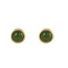 O personagem prata s925 prata de lei banhado a ouro incrustado natural jade Hotan brincos moda pequenos frescos brincos gorro