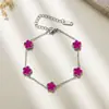 Venda Quente Transfronteiriça Moda de Luxo de Alta Qualidade Trevo de Cinco Folhas Titânio Aço 9mm Pulseira Flor Joia Que Não Desbota