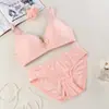 Nuevo Conjunto de Ropa Interior Íntima Sexy de Encaje Sin Costuras de Una Pieza para Niña, Cobertura Total, Sin Aros, Tirantes Finos, Sujetador Push-Up