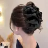 Pinza para el Cabello de Lazo de Cinta Negra de Gama Alta para Mujer, Pinza de Tiburón Grande con Forma de Nube
