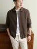 Yingao Chaqueta de solapa para hombre de negocios estilo Old Money Otoño Mediana edad Informal Cremallera Nueva Ropa de abrigo para hombre Transfronteriza