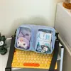 Bolsa Pequena Transparente Casual Ins Fofa Estilo Japonês para Mulheres com Múltiplos Bolsos, Bolsa Transversal para Estudantes, Bolsa Simples para Celular