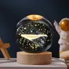 Bola de Cristal Galáxia Personalizável Criativa 3D Gravada a Laser Transfronteiriça Luminosa Luz Noturna Ornamento de Mesa Presente de Aniversário