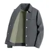 Estilo Novo Masculino Primavera e Outono Transfronteiriço Tamanho Grande Gola Lapela Roupa de Trabalho Top Toque de Alto Padrão Jaqueta Camisa Listrada Administrativa