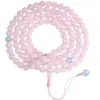 Pulsera de Cristal Rosa Natural con 108 Cuentas, Pulsera de Piedra Rosa Hibisco Multi-Círculo, Diseño Original, Regalo para Novia