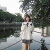 Xiao Xiang Feng Marca Guo Chao Blusa com Capuz Versátil Roupas Moletom com Capuz Estampado Fofo Suéter com Capuz Casaco Feminino Externo Fino